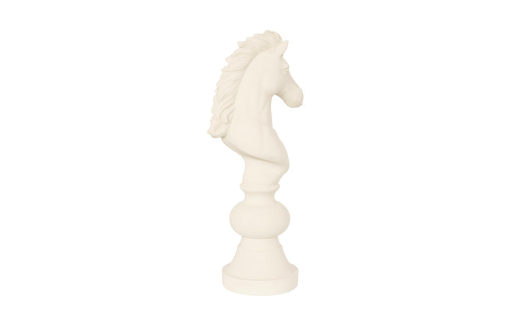 Phillips Collection Knight Chess Sculpture - Artisan-grade Resin And Crushed Stone For Indoor/Outdoor Display & Decor Off White Resin,Stone Composite Ph118748