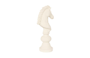 Phillips Collection Knight Chess Sculpture - Artisan-grade Resin And Crushed Stone For Indoor/Outdoor Display & Decor Off White Resin,Stone Composite Ph118748