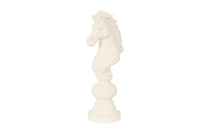 Phillips Collection Knight Chess Sculpture - Artisan-grade Resin And Crushed Stone For Indoor/Outdoor Display & Decor Off White Resin,Stone Composite Ph118748