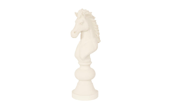 Phillips Collection Knight Chess Sculpture - Artisan-grade Resin And Crushed Stone For Indoor/Outdoor Display & Decor Off White Resin,Stone Composite Ph118748