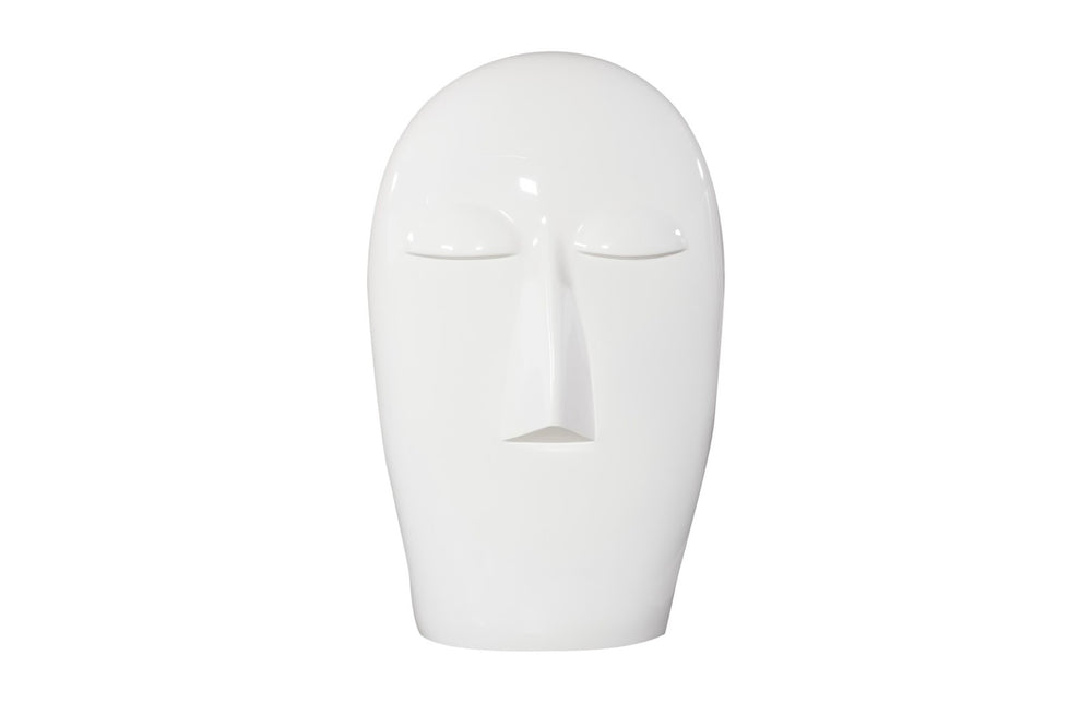 Phillips Collection Emerging Face Sculpture - Contemporary Cycladic Art Piece in Gel Coat White for Indoor & Outdoor Use PH118767