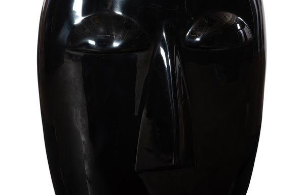 Phillips Collection Emerging Face Sculpture - Timeless Cycladic Elegance In Durable Resin For Modern Outdoor Spaces Black Resin Ph118768