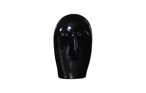 Phillips Collection Emerging Face Sculpture - Timeless Cycladic Elegance In Durable Resin For Modern Outdoor Spaces Black Resin Ph118768