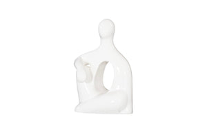 Phillips Collection Seated Sculpture: Abstract Art Piece Celebrating Human Form To Elevate Your Home Décor Elegantly White Resin Ph118769