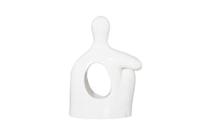 Phillips Collection Seated Sculpture: Abstract Art Piece Celebrating Human Form To Elevate Your Home Décor Elegantly White Resin Ph118769