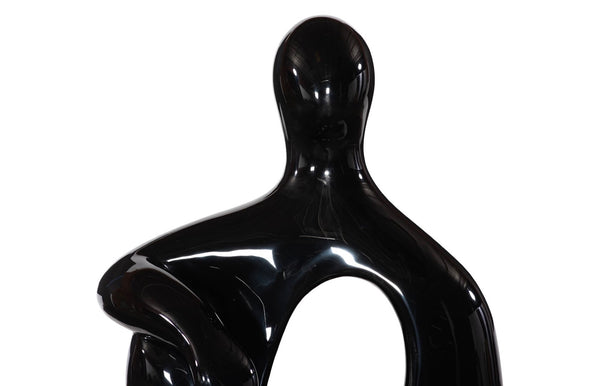 Phillips Collection Seated Sculpture: Abstract Art Piece Celebrating Human Form To Elevate Your Home Décor Elegantly Black Resin Ph118770