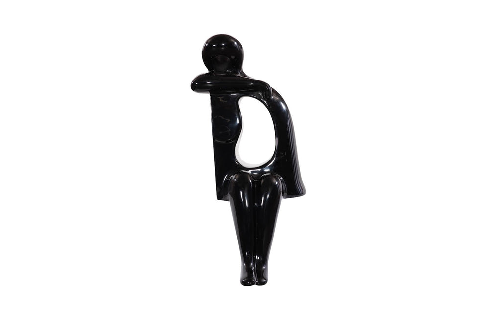 Phillips Collection Sweetie Sculpture - Artistic Serenity For Your Garden Or Indoor Space, Perfect Tranquil Accent Piece Black Resin Ph118772