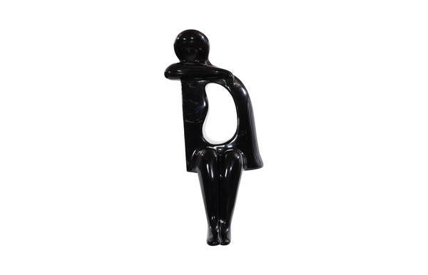 Phillips Collection Sweetie Sculpture - Artistic Serenity For Your Garden Or Indoor Space, Perfect Tranquil Accent Piece Black Resin Ph118772