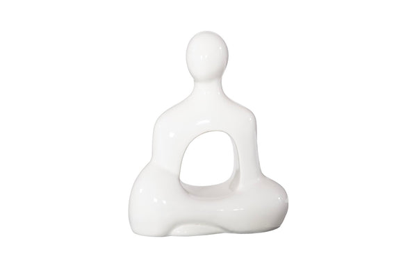 Phillips Collection Buddha Seated Sculpture - Serene Elegance For Your Space, Perfect For Tranquility And Style White Resin Ph118773