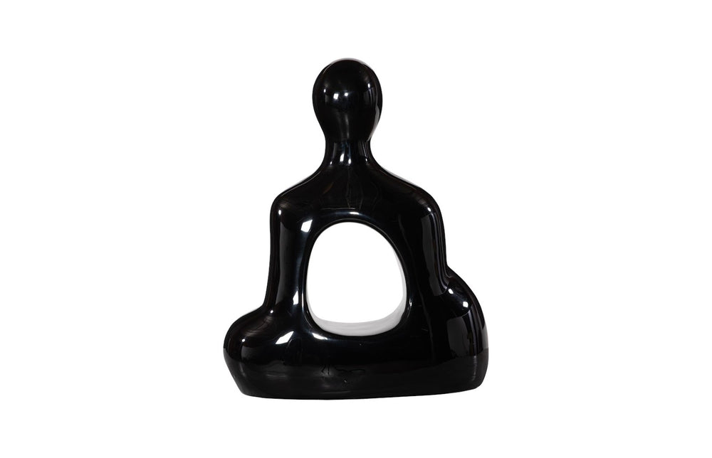 Phillips Collection Buddha Seated Sculpture in Sleek Gel Coat Black Finish – Tranquil Accent for Home & Office Spaces PH118774
