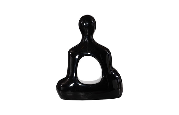 Phillips Collection Buddha Seated Sculpture - Serene Elegance For Your Space, Perfect For Tranquility And Style Black Resin Ph118774