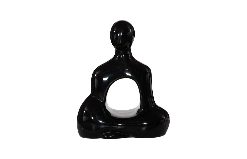 Phillips Collection Buddha Seated Sculpture in Sleek Gel Coat Black Finish – Tranquil Accent for Home & Office Spaces PH118774