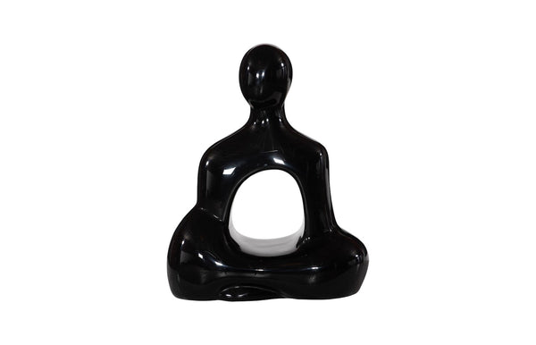 Phillips Collection Buddha Seated Sculpture - Serene Elegance For Your Space, Perfect For Tranquility And Style Black Resin Ph118774