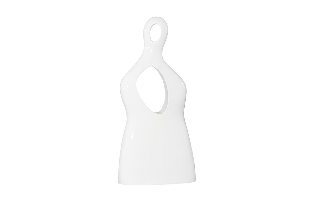 Phillips Collection Female Sculpture - Monumental Abstract Art Piece in Smooth White Resin for Modern Sophisticated Décor Gel Coat White, Colossal PH118777