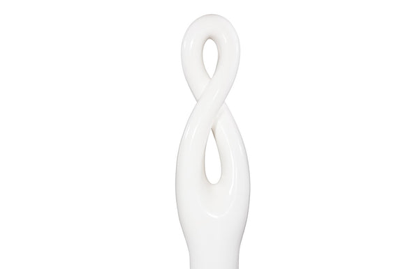 Phillips Collection Twisted Sculpture: Striking Abstract Art Piece For Modern Outdoor Spaces With Elegant Finish White Resin Ph118779