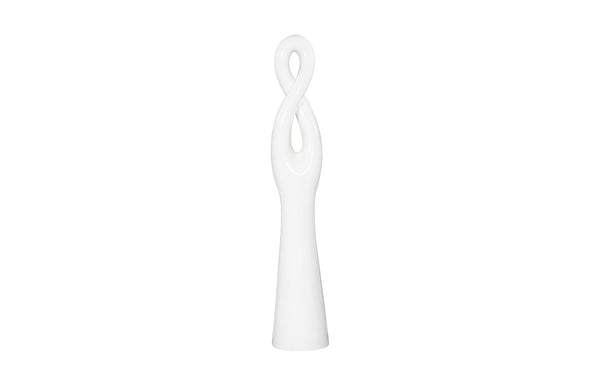Phillips Collection Twisted Sculpture: Striking Abstract Art Piece For Modern Outdoor Spaces With Elegant Finish White Resin Ph118779