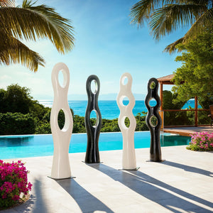 Phillips Collection Twisted Sculpture - Striking Abstract Art for Indoor & Outdoor Spaces, Durable & Elegant Design Gel Coat White PH118779