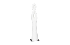 Phillips Collection Twisted Sculpture: Striking Abstract Art Piece For Modern Outdoor Spaces With Elegant Finish White Resin Ph118779