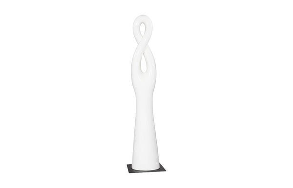Phillips Collection Twisted Sculpture: Striking Abstract Art Piece For Modern Outdoor Spaces With Elegant Finish White Resin Ph118779