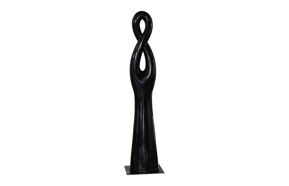 Phillips Collection Twisted Sculpture - Striking Abstract Art for Indoor & Outdoor Spaces, Durable & Elegant Design Gel Coat Black PH118780