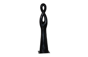 Phillips Collection Twisted Sculpture: Striking Abstract Art Piece For Modern Outdoor Spaces With Elegant Finish Black Resin Ph118780