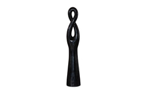 Phillips Collection Twisted Sculpture: Striking Abstract Art Piece For Modern Outdoor Spaces With Elegant Finish Black Resin Ph118780