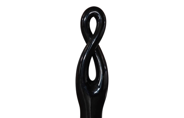 Phillips Collection Twisted Sculpture: Striking Abstract Art Piece For Modern Outdoor Spaces With Elegant Finish Black Resin Ph118780