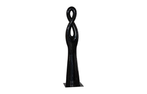 Phillips Collection Twisted Sculpture: Striking Abstract Art Piece For Modern Outdoor Spaces With Elegant Finish Black Resin Ph118780