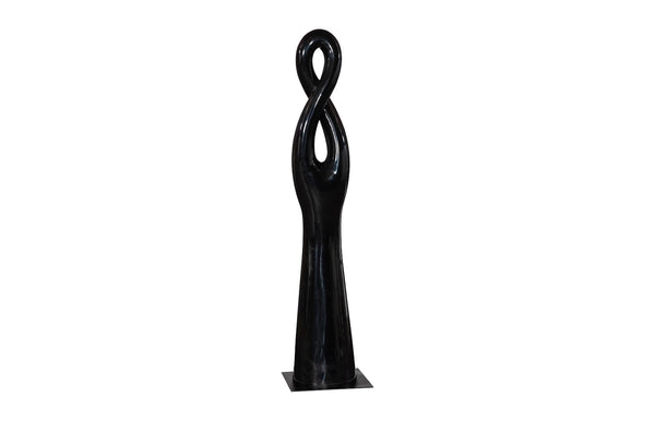 Phillips Collection Twisted Sculpture: Striking Abstract Art Piece For Modern Outdoor Spaces With Elegant Finish Black Resin Ph118780