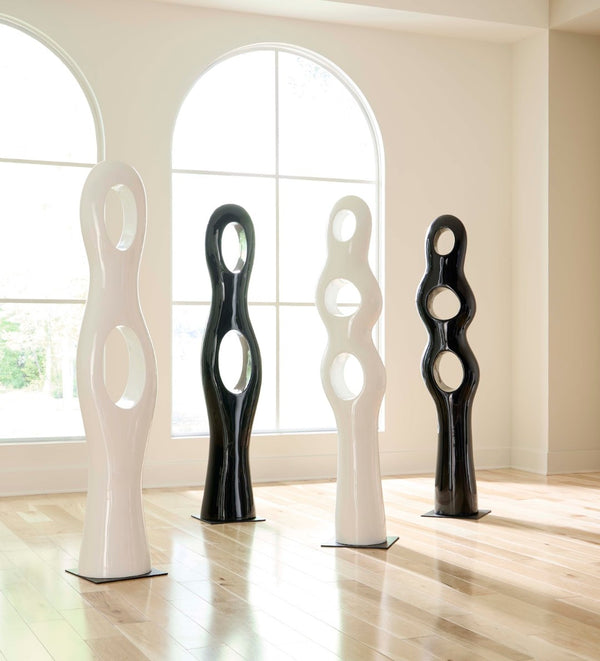 Phillips Collection Triple Circle Sculpture - Elegant Modern Design for Indoor & Outdoor Spaces, Durable Resin Art Piece Gel Coat Black PH118782