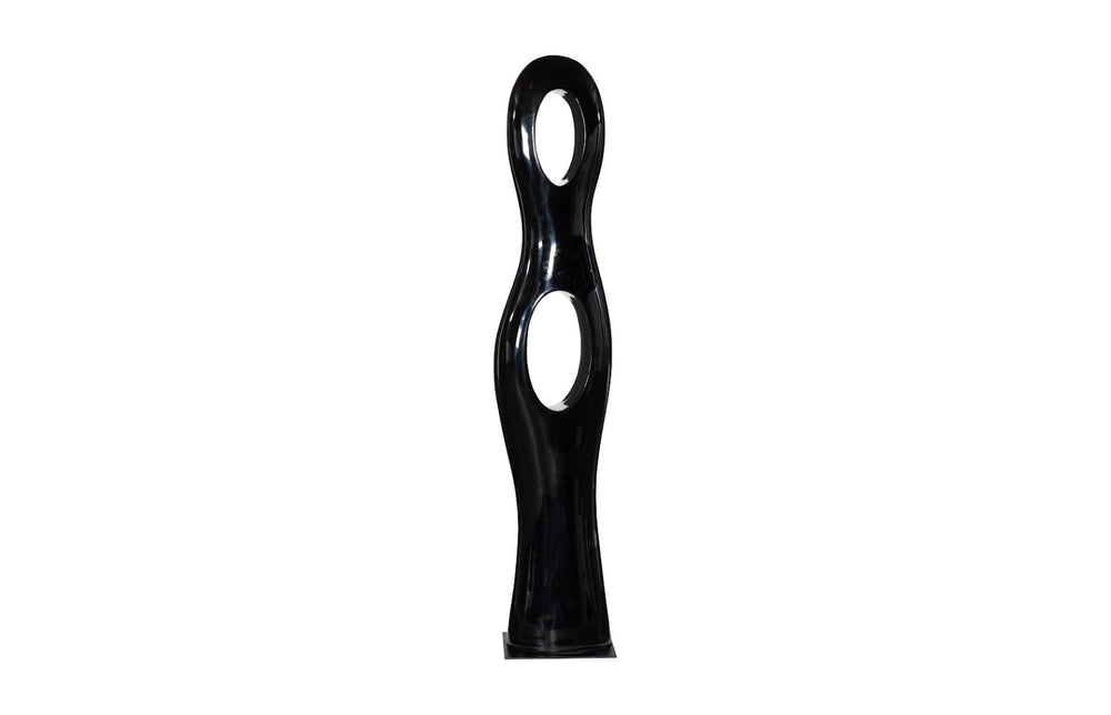 Phillips Collection Double Circle Sculpture - Modern Geometric Design for Indoor & Outdoor Elegance and Style Gel Coat Black PH118784