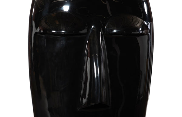 Phillips Collection Emerging Face Sculpture - Timeless Cycladic Elegance In Durable Resin For Modern Outdoor Spaces Black Resin Ph118785