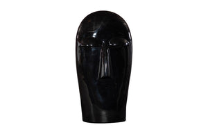Phillips Collection Emerging Face Sculpture - Timeless Cycladic Elegance In Durable Resin For Modern Outdoor Spaces Black Resin Ph118785