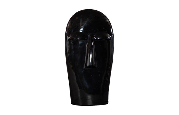 Phillips Collection Emerging Face Sculpture - Timeless Cycladic Elegance In Durable Resin For Modern Outdoor Spaces Black Resin Ph118785