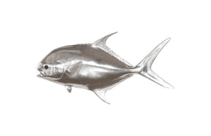 Phillips Collection Permit Fish Silver Leaf Wall Sculpture - Modern Decorative Art For Beachfront, Lakefront & Urban Spaces Silver Resin Ph118798