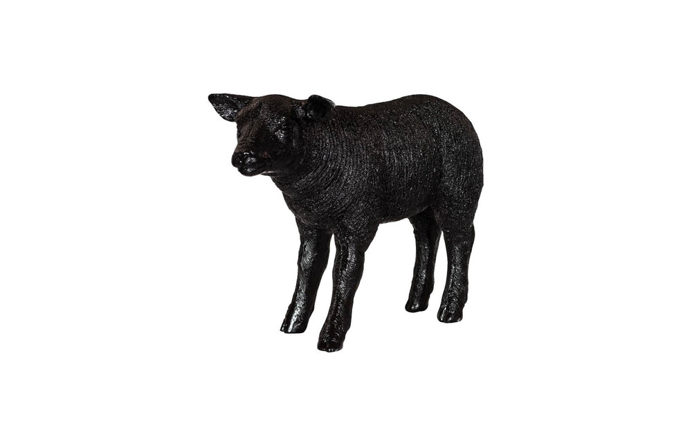 Phillips Collection Texelaar Sheep Lamb Gel Coat Black - Unique Décor Piece For Living Room Or Patio Charm & Style Black Resin Ph118802