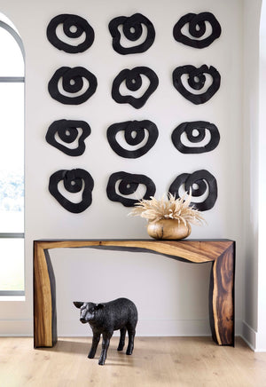 Phillips Collection Texelaar Lamb Sculpture in Gel Coat Black - Durable Resin Accent for Indoor & Outdoor Décor PH118802