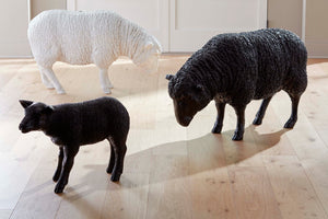 Phillips Collection Texelaar Lamb Sculpture in Gel Coat Black - Durable Resin Accent for Indoor & Outdoor Décor PH118802