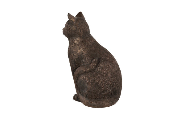 Phillips Collection Cat Sitting Sculpture - Artisan-crafted Resin Cat Art Piece For Passionate Cat Lovers' Homes Brown Resin Ph119103