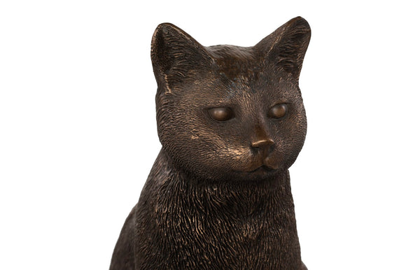 Phillips Collection Cat Sitting Sculpture - Artisan-crafted Resin Cat Art Piece For Passionate Cat Lovers' Homes Brown Resin Ph119103