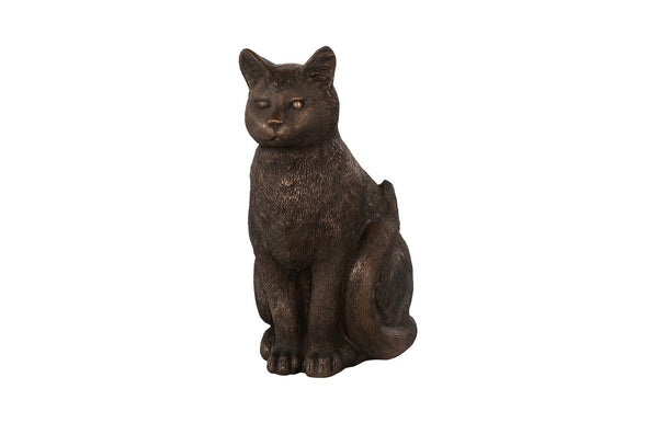 Phillips Collection Cat Sitting Sculpture - Artisan-crafted Resin Cat Art Piece For Passionate Cat Lovers' Homes Brown Resin Ph119103