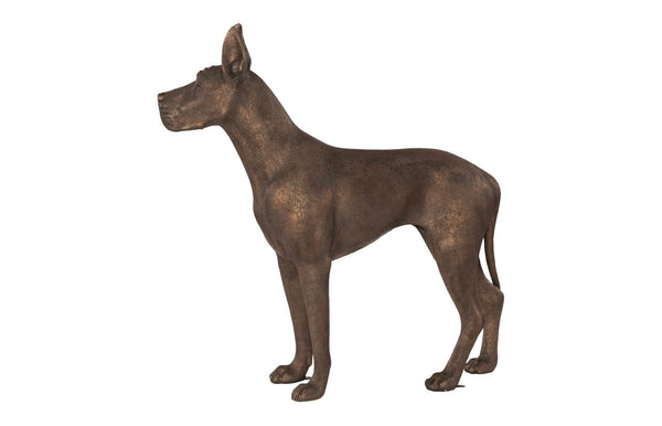 Phillips Collection Great Dane Sculpture: Stunning Bronze Art Piece Of Playful Elegance For Home Or Garden Décor Brown Resin Ph119127