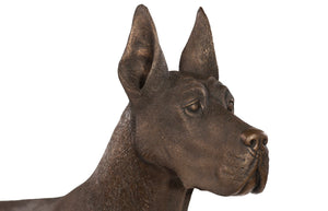 Phillips Collection Great Dane Sculpture: Stunning Bronze Art Piece Of Playful Elegance For Home Or Garden Décor Brown Resin Ph119127