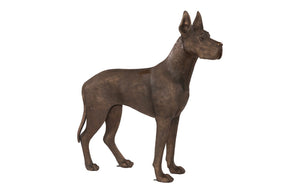 Phillips Collection Great Dane Sculpture: Stunning Bronze Art Piece Of Playful Elegance For Home Or Garden Décor Brown Resin Ph119127