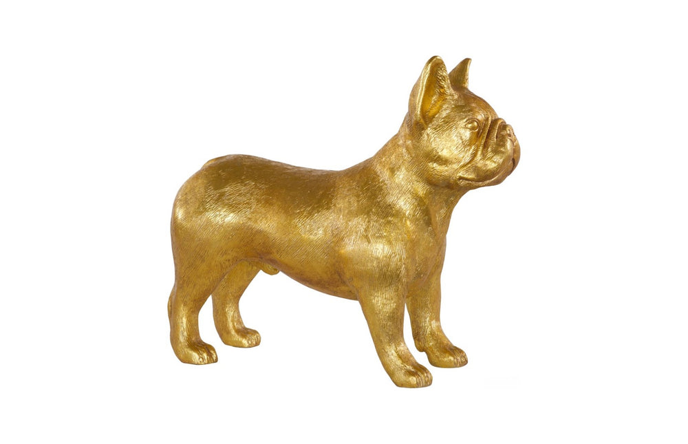 Phillips Collection French Bulldog Gold Sculpture - Whimsical Resin Dog Art For Playful Home Décor And Unique Style Gold Resin Ph119204