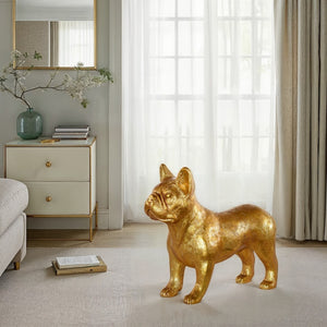 Phillips Collection French Bulldog Sculpture - Whimsical Silver Accent for Modern Decor & Playful Elegance in Home Gold Leaf PH119204