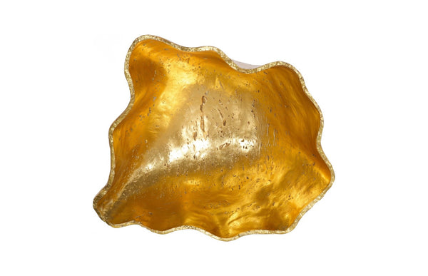 Phillips Collection Cast Onyx Bowl in Gold Leaf - Large, Sculptural Centerpiece for Modern Decor and Elegant Accents PH119205