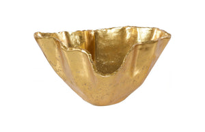 Phillips Collection Cast Onyx Bowl in Gold Leaf - Large, Sculptural Centerpiece for Modern Decor and Elegant Accents PH119205