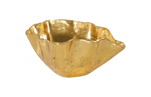 Phillips Collection Cast Onyx Bowl in Gold Leaf - Large, Sculptural Centerpiece for Modern Decor and Elegant Accents PH119205
