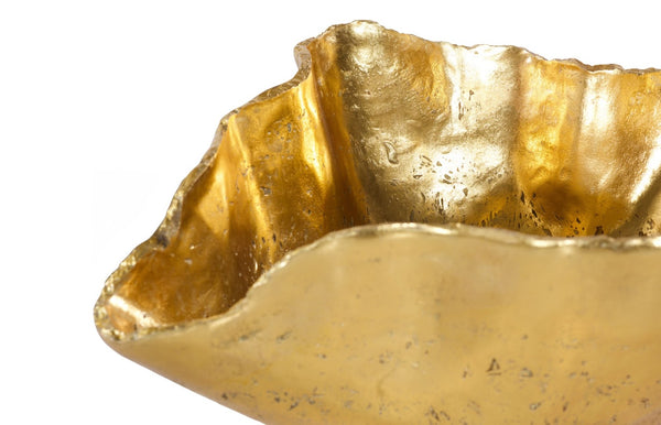 Phillips Collection Cast Onyx Bowl in Gold Leaf - Large, Sculptural Centerpiece for Modern Decor and Elegant Accents PH119205